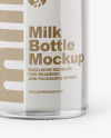 Clear Glass Bottle With Milk Mockup