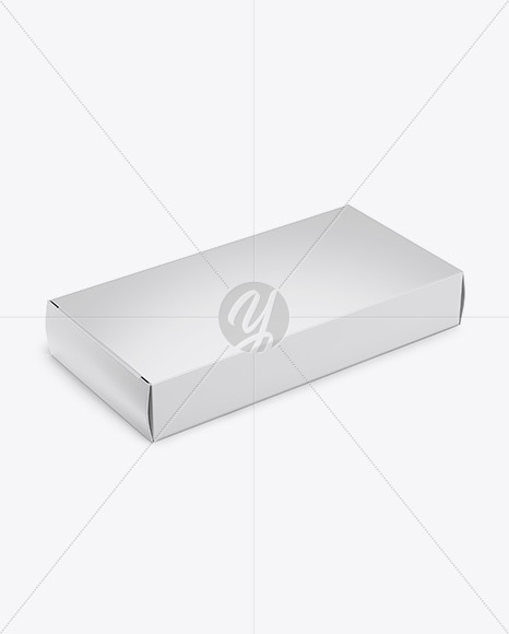 Glossy Pills Box Mockup - Halfside View (High-Angle Shot)