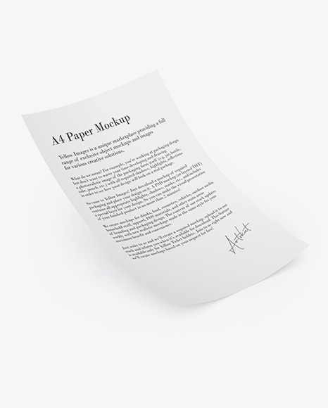 A4 Paper Mockup