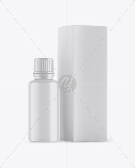 Matte Bottle with Box Mockup