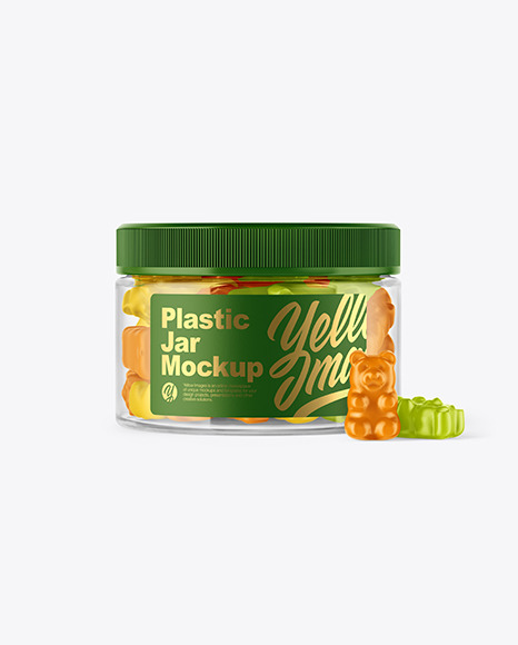 Plastic Jar with Gummies Mockup - Transparent+Nutrition+Jar+Mockup+Nutrition+Jar+Mockup