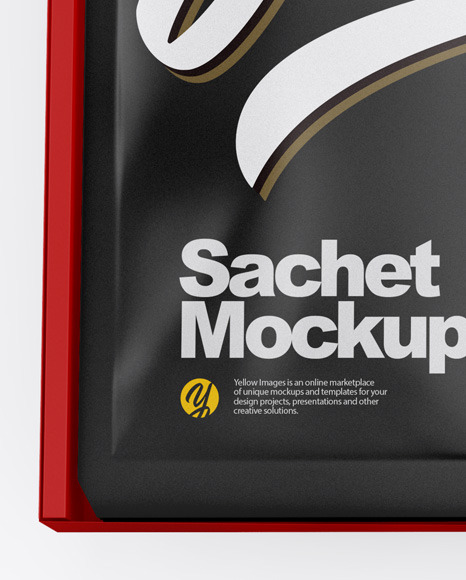 Box w Matte Sachets Mockup