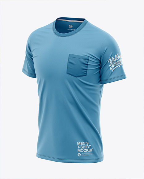 Men's Pocket T-Shirt - Front Half-Side View