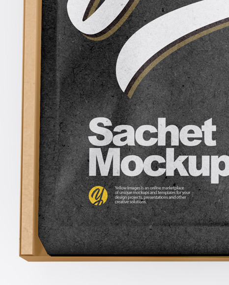 Kraft Box with Sachets Mockup