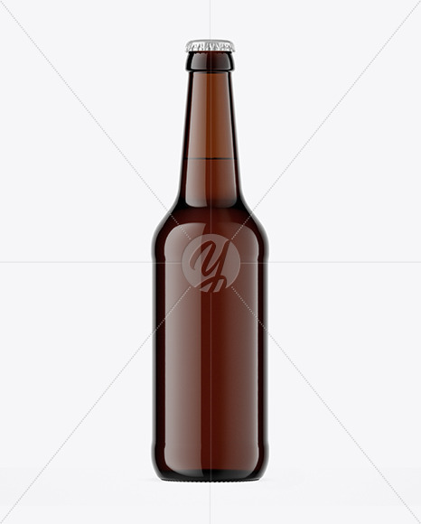 Amber Glass Beer Bottle Mockup