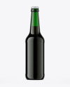 Green Glass Dark Beer Bottle Mockup