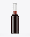 Clear Glass Bottle with Red Ale Mockup