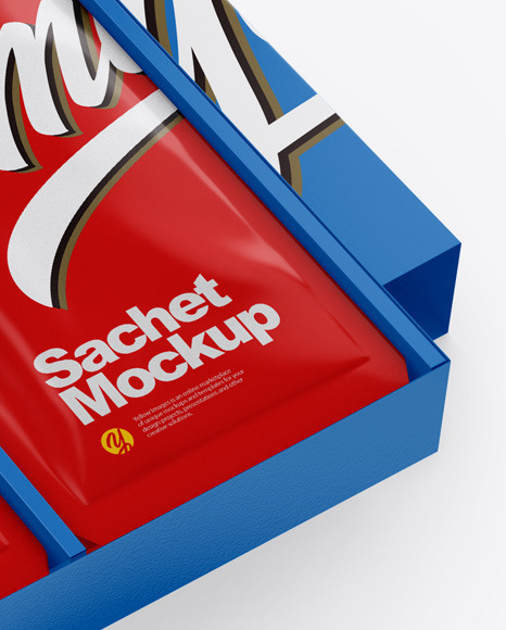 Box with Sachets Mockup