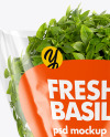 Plastic Bag With Green Basil Mockup