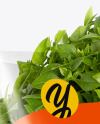 Plastic Bag With Green Basil Mockup