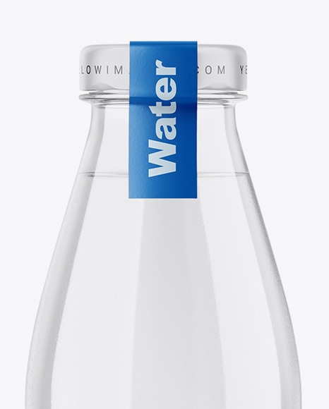 Clear Glass Water Bottle Mockup