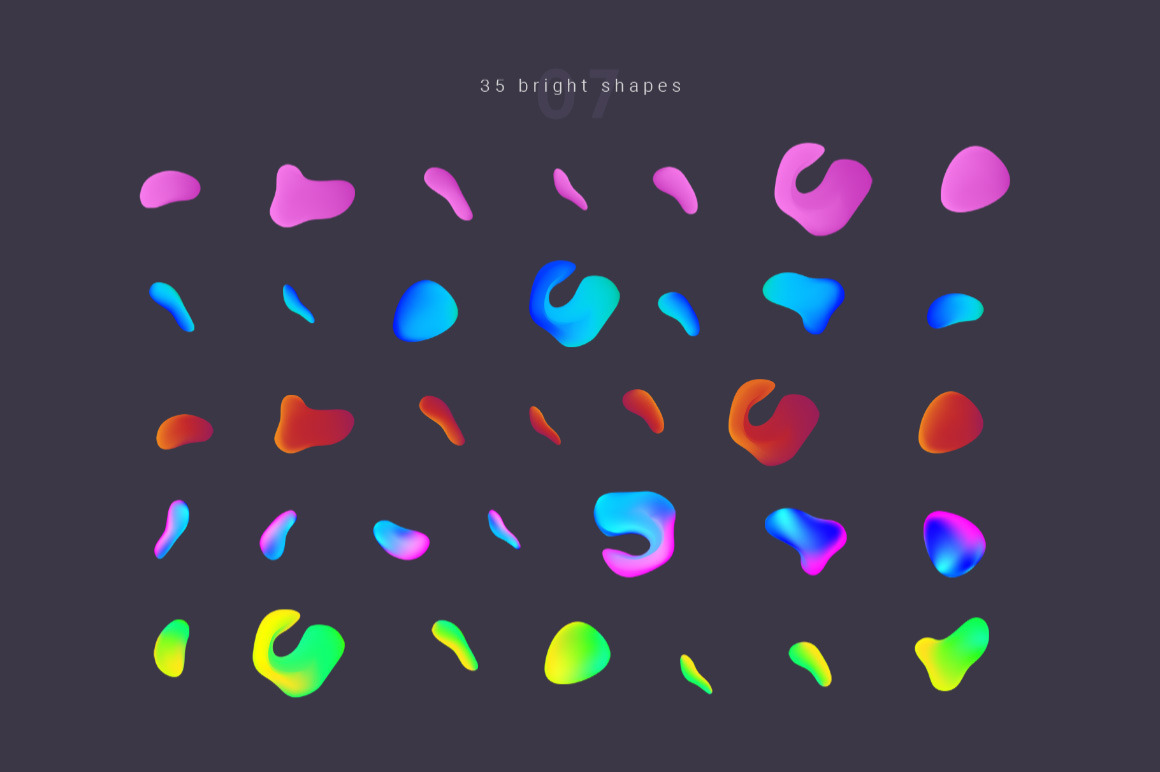 Set of graphic elements ”Dark liquid shapes” Set of graphic elements ”Dark liquid shapes”