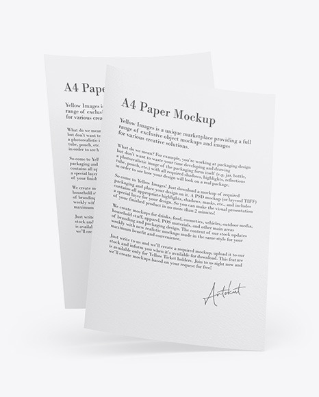 Two Textured A4 Papers Mockup