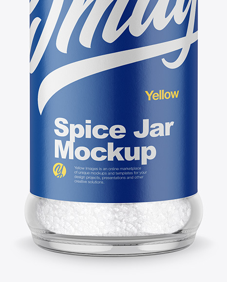 Glass Spice Jar w/ Transparent Cap Mockup