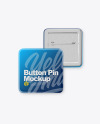 Square Button Pin Mockup