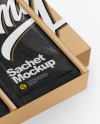 Kraft Box with Sachets Mockup