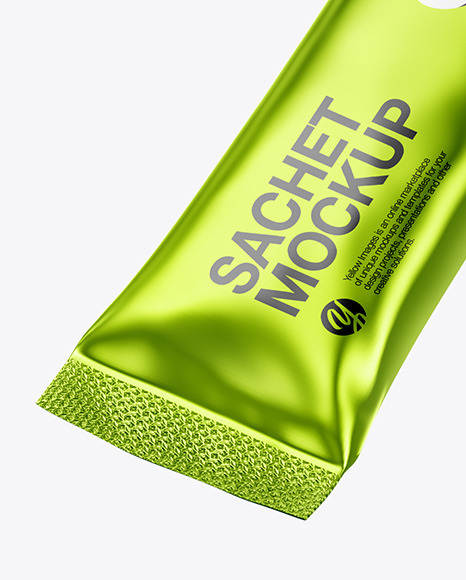 Metallic Stick Sachet Mockup