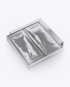 Metallic Box with Sachets Mockup