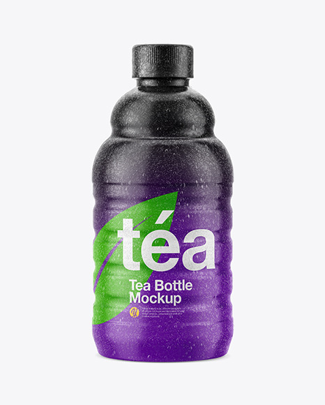 Bottle with Condensation in Shrink Sleeve Mockup