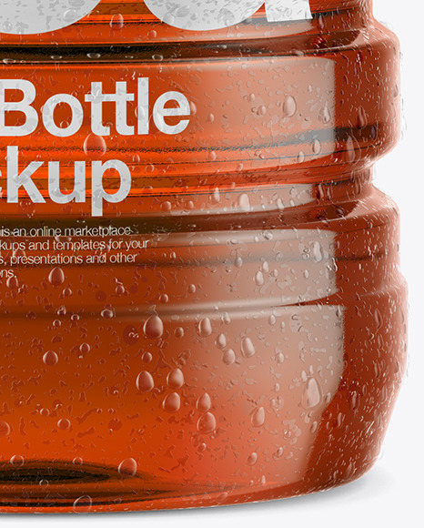 Bottle with Condensation in Shrink Sleeve Mockup