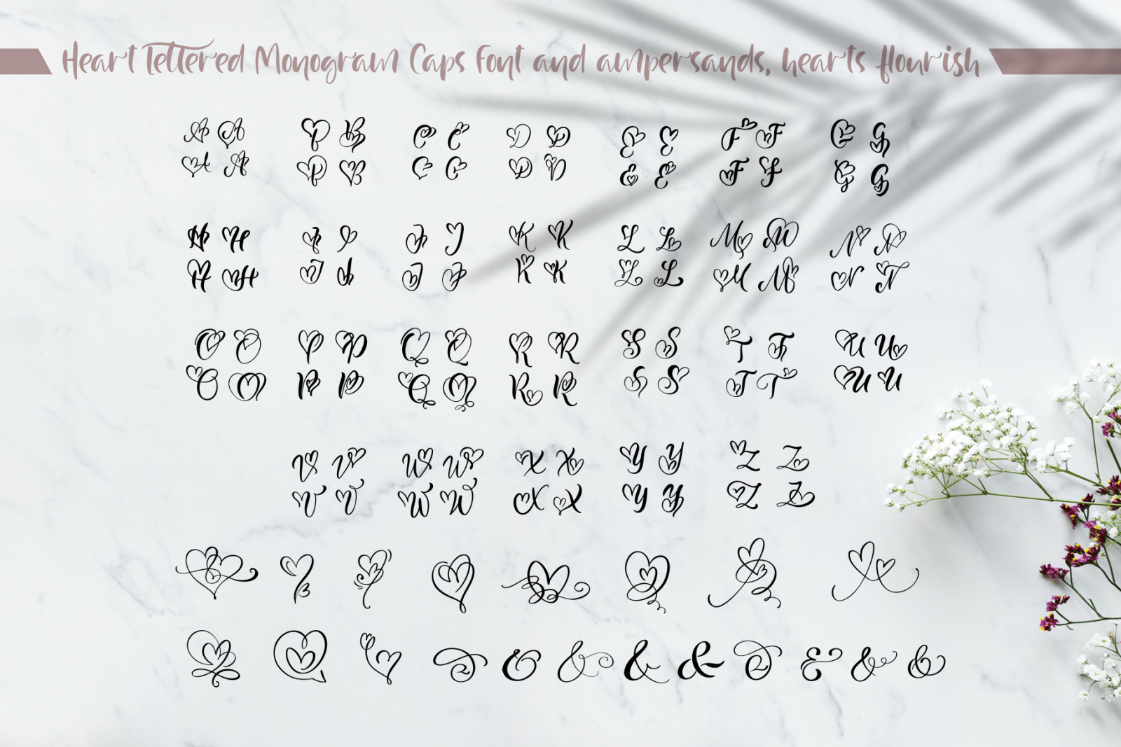Wedding Heart Monogram Font Wedding Heart Monogram Font
