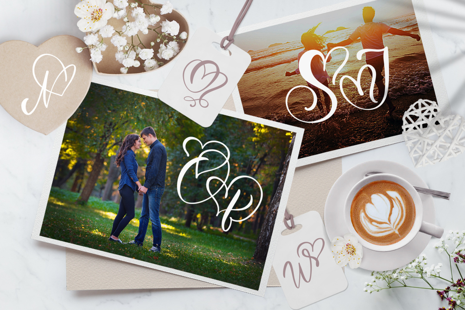 Wedding Heart Monogram Font Wedding Heart Monogram Font