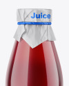 Clear Glass Bottle With Cherry Juice Mockup