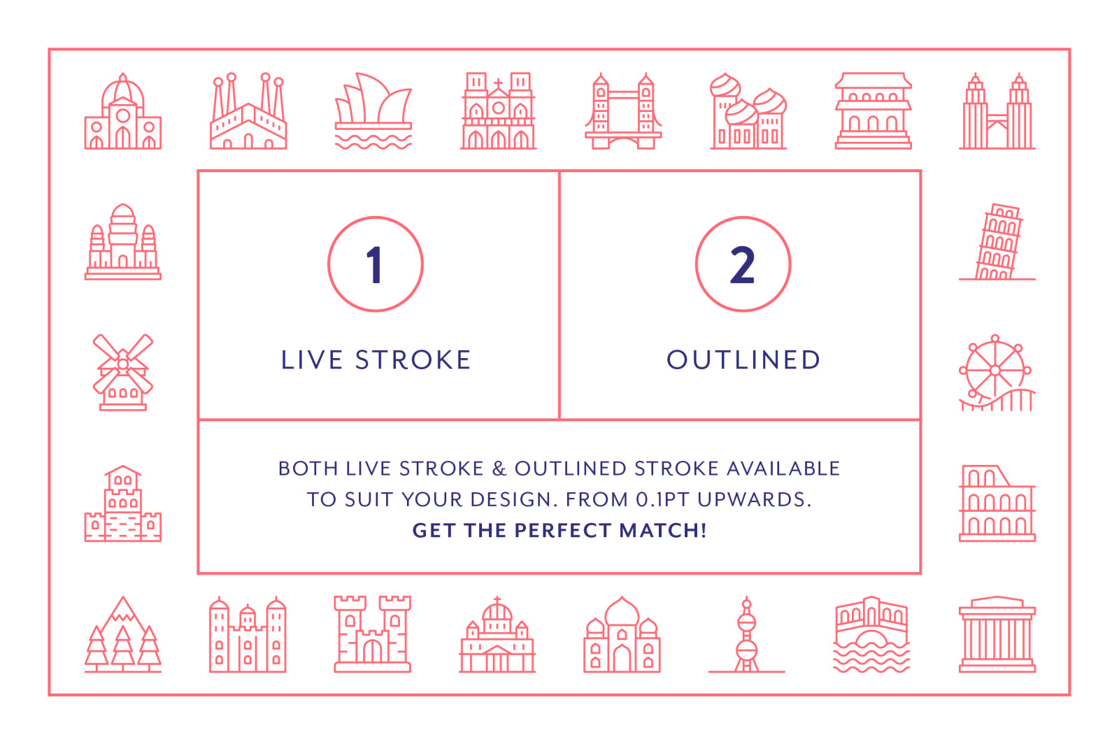 Line Icons – Landmarks