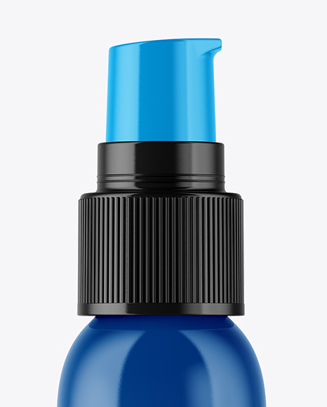 Glossy Cosmetic Bottle with Pump Mockup Glossy Cosmetic Bottle with Pump Mockup