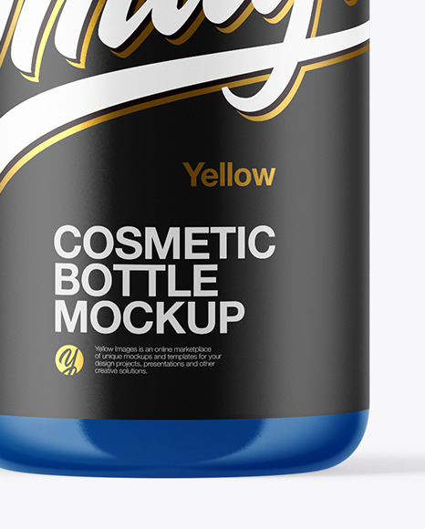 Glossy Cosmetic Bottle with Pump Mockup Glossy Cosmetic Bottle with Pump Mockup