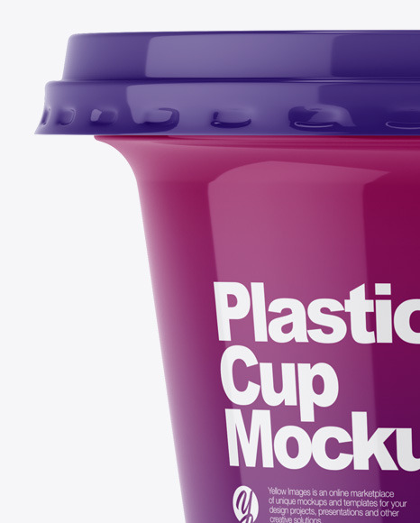 Glossy Plastic Cup Mockup