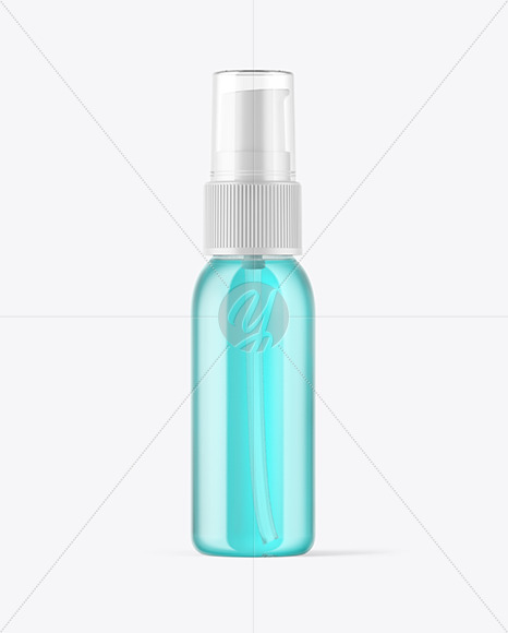 Clear Cosmetic Bottle with Pump Mockup Clear Cosmetic Bottle with Pump Mockup