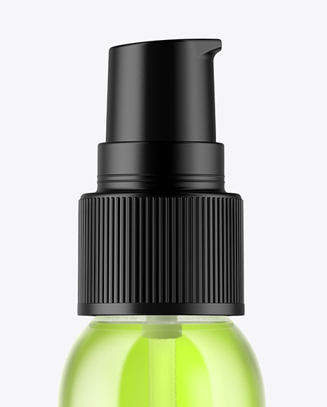 Clear Cosmetic Bottle with Pump Mockup Clear Cosmetic Bottle with Pump Mockup