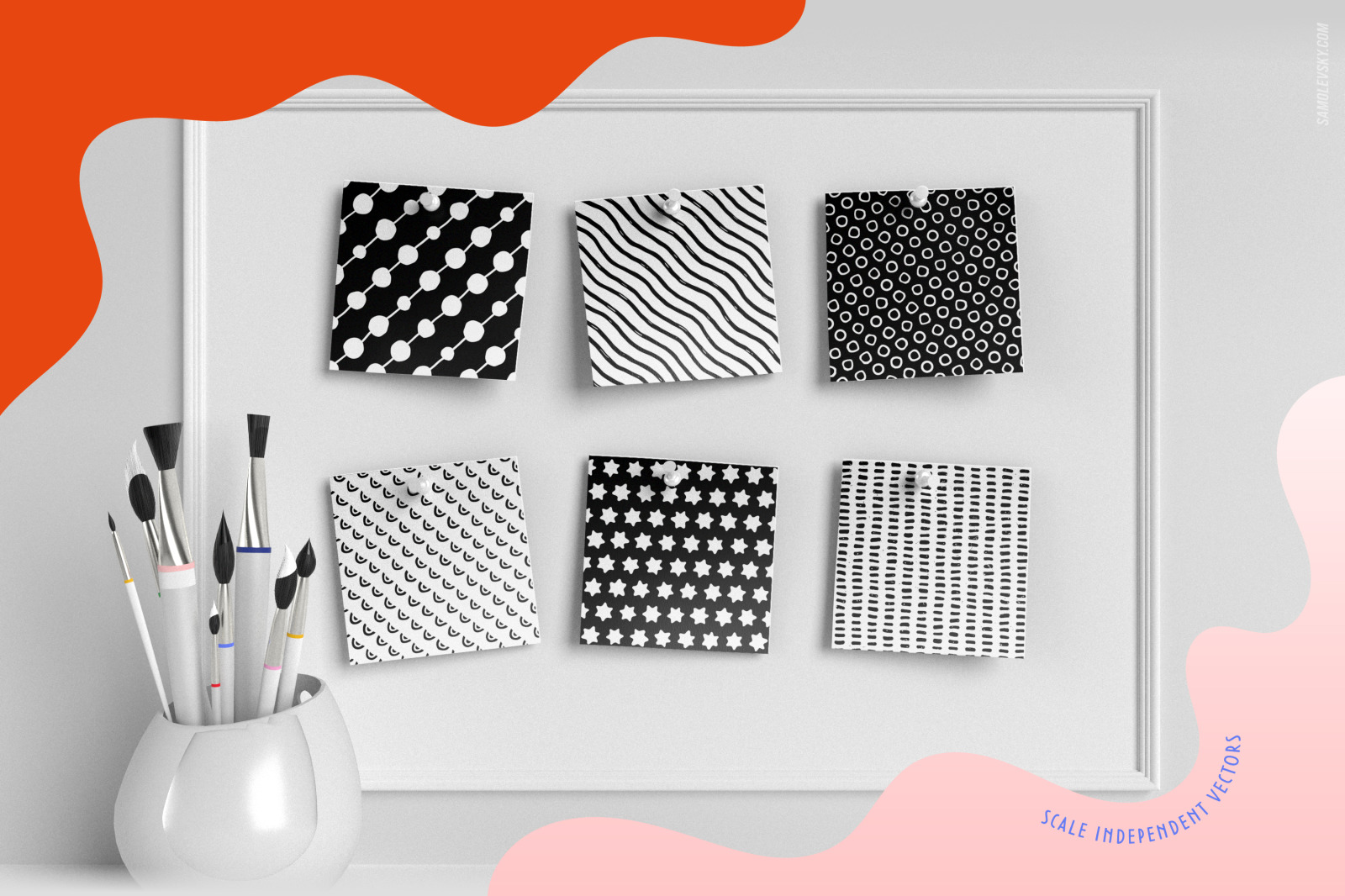 Handmade patterns bundle - 300 seamless patterns, brushes, and shapes