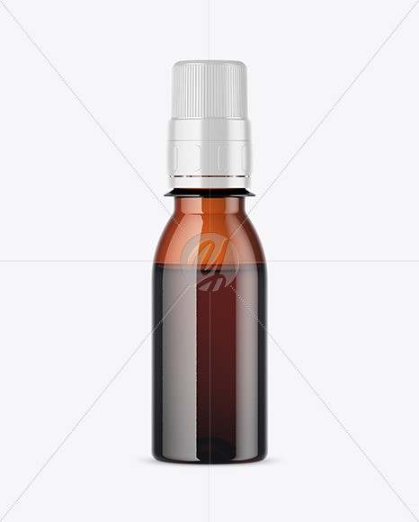 Amber Glass Medicine Bottle Mockup