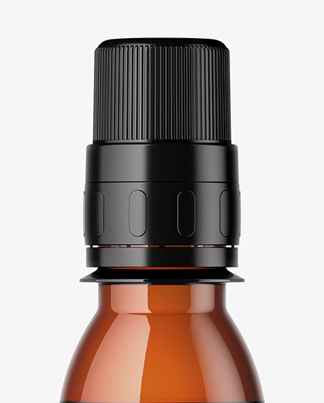 Amber Glass Medicine Bottle Mockup