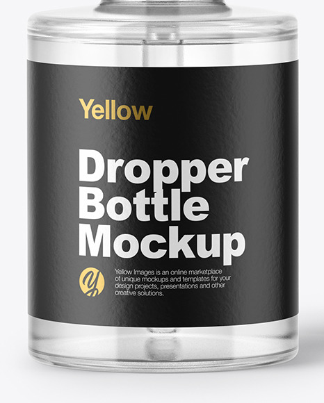 Clear Glass Dropper Bottle w/ Box Mockup