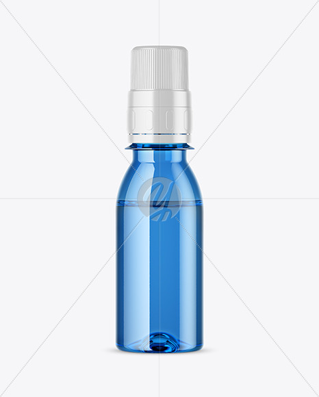 Blue Glass Medicine Bottle Mockup