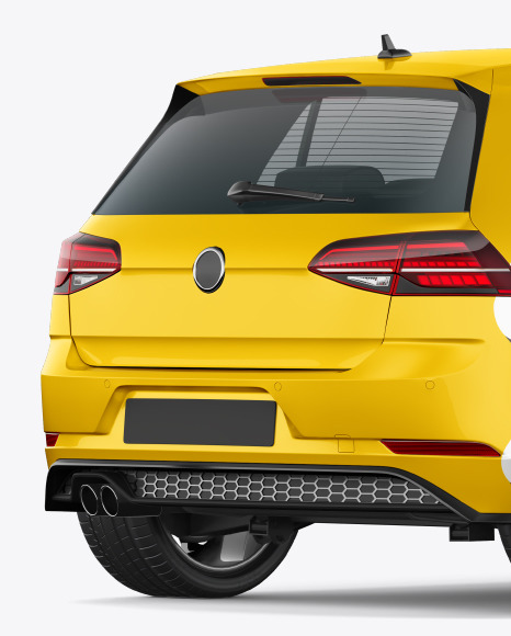 Hatchback 5-doors Mockup - Back Half Side View