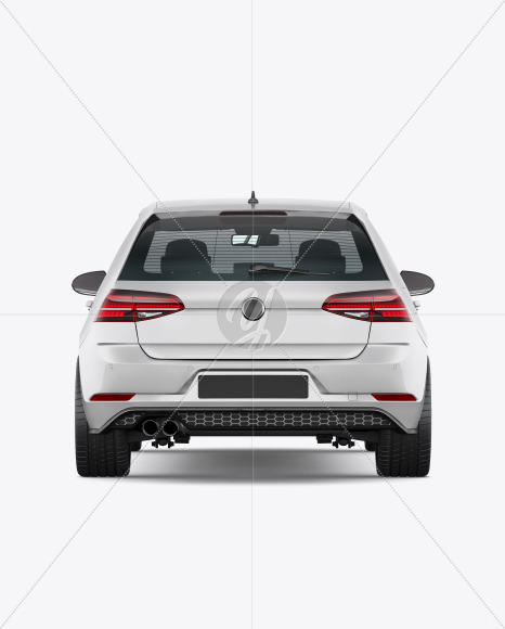 Hatchback 5-doors Mockup - Back View