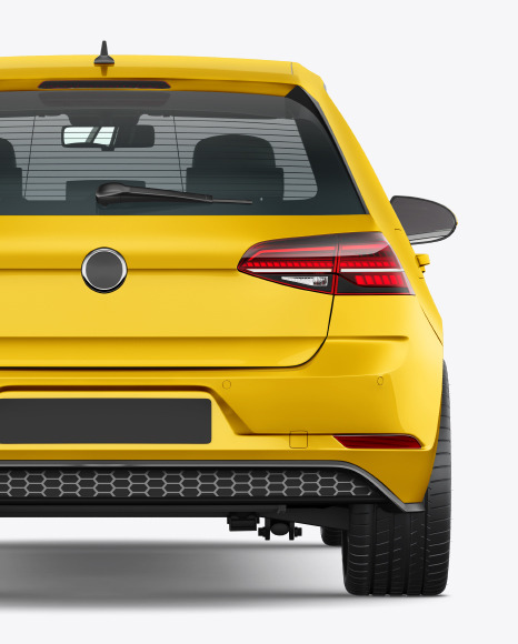 Hatchback 5-doors Mockup - Back View