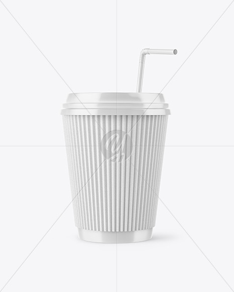 Coffee Cup with Straw Mockup