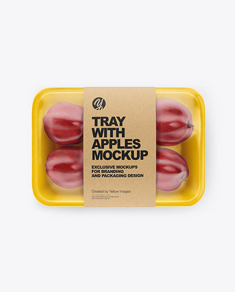 Tray with Red Apples Mockup