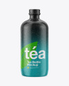 Ice Tea Bottle in Shrink Sleeve with Condensation Mockup