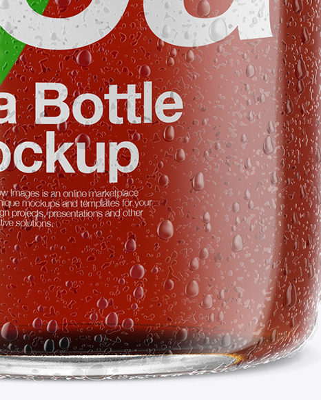 Ice Tea Bottle in Shrink Sleeve with Condensation Mockup