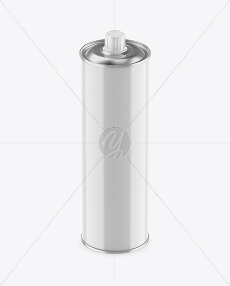 1L Glossy Olive Oil Tin Can Mockup