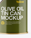 1L Glossy Olive Oil Tin Can Mockup