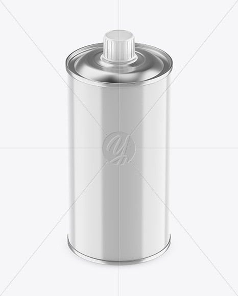 0.5L Glossy Olive Oil Tin Can Mockup