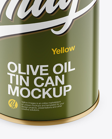 0.5L Glossy Olive Oil Tin Can Mockup