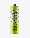 1L Metallic Olive Oil Tin Can Mockup